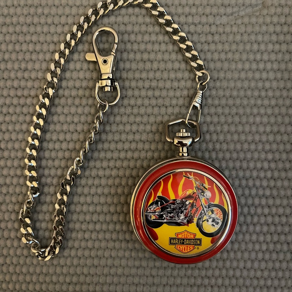 Franklin Mint Harley-Davidson Motorcycle Precision Pocket Watch